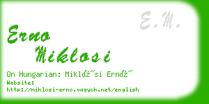 erno miklosi business card